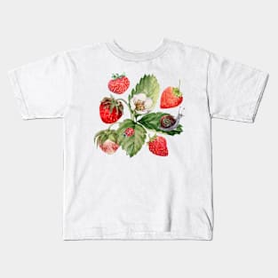 Vintage Strawberry Garden Kids T-Shirt